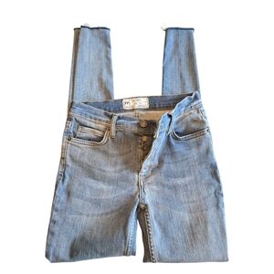 Free People Women's Women's Size 26 Jeans Button Fly Raw Hem